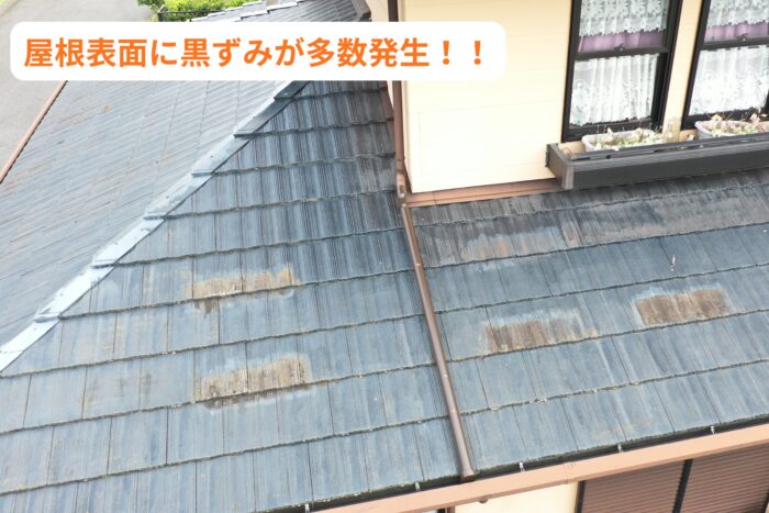 屋根表面に黒ずみが発生