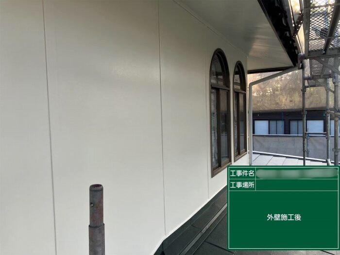 春日井市石尾台の住宅で外壁塗装が完了した施工後の外観